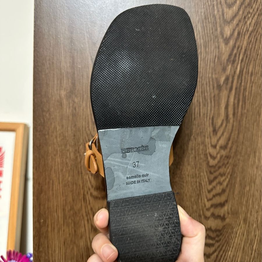 Hermès 愛馬仕 Hers涼鞋 Nuturel棕色-5
