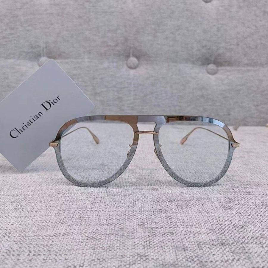 DIOR 超火絕版 淺色銀邊無框式飛行員太陽眼鏡-6