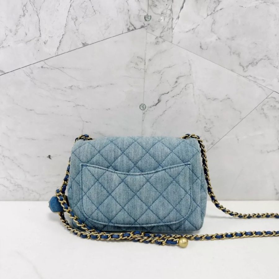 Chanel 牛仔金球方胖子 全新 晶片款 18*13*7-4