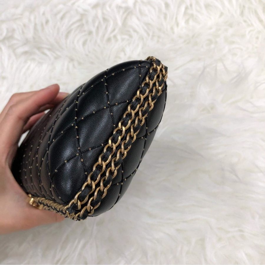 Chanel小羊皮晚宴包、附鏈可肩揹-5