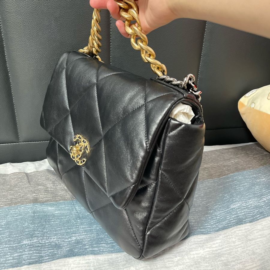 Chanel 19bag 30cm 全配閒置品少用-10
