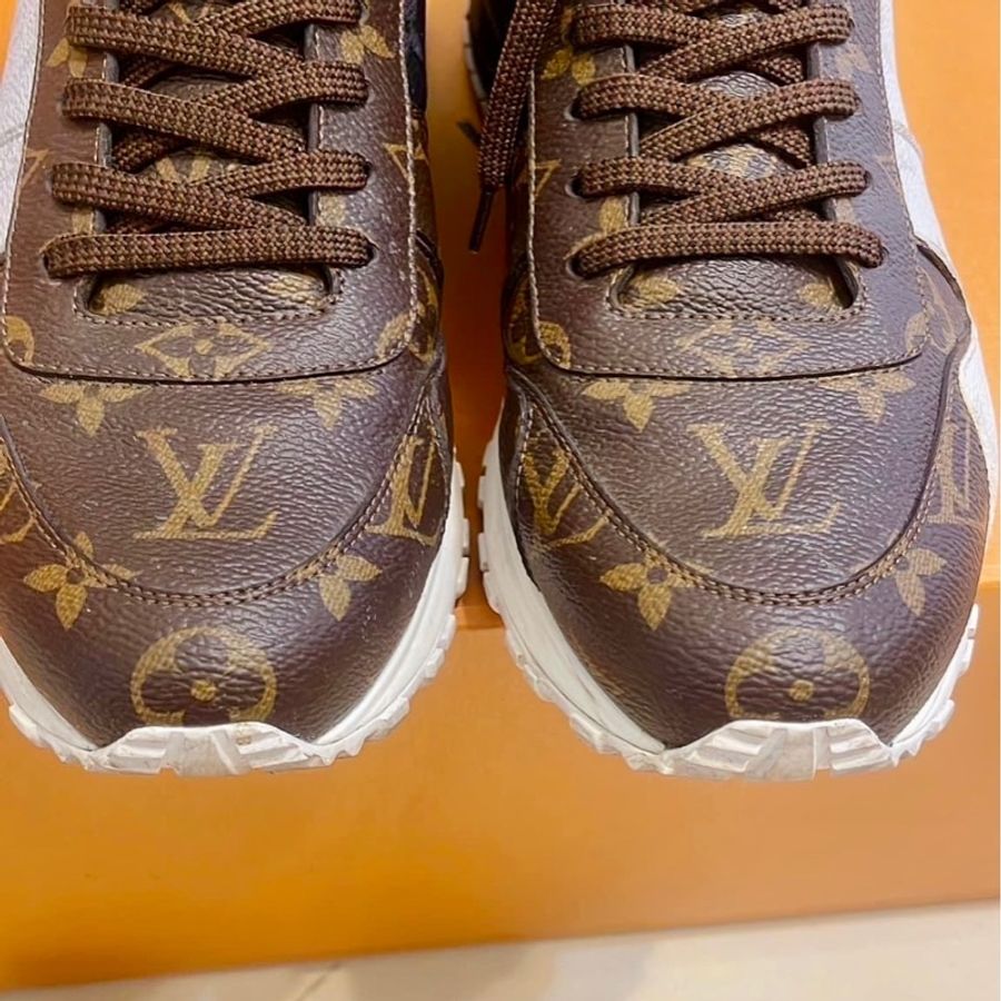 。真品LV Run Away 拼色老花現貨全配男休閒鞋-5