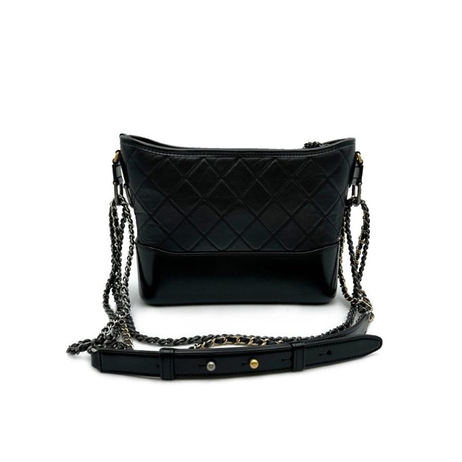 CHANEL 雙鍊條流浪包 - 新中號黑-1