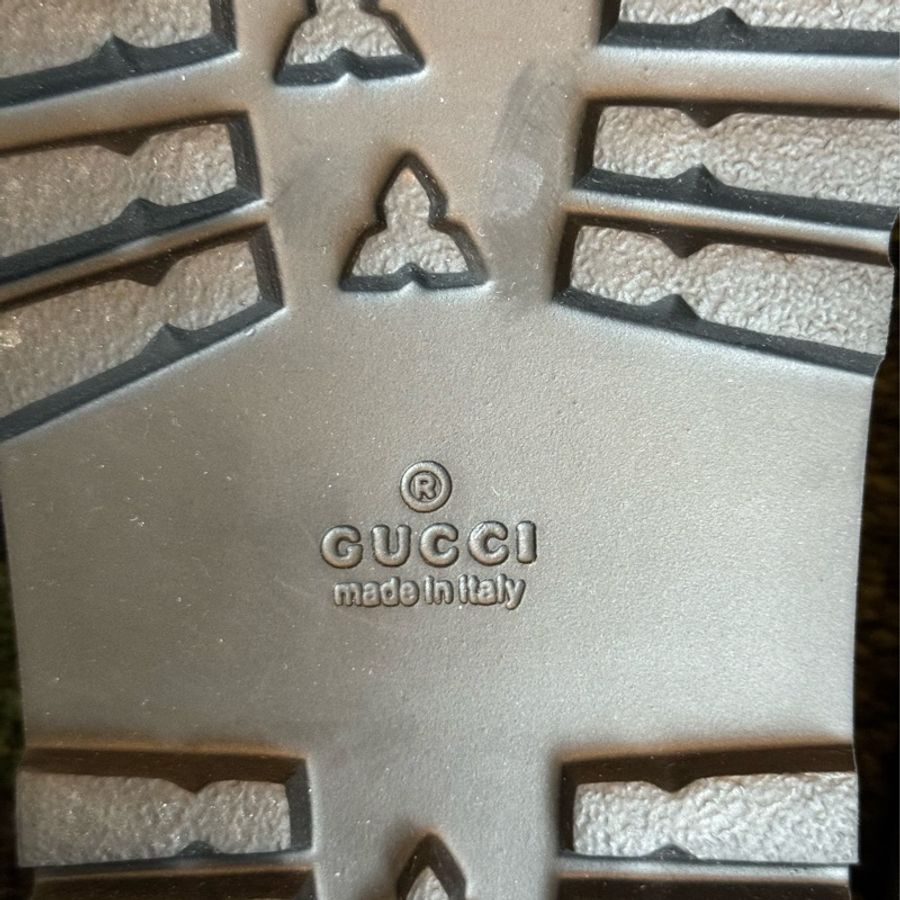 Gucci 男士織帶皮革涼鞋-14