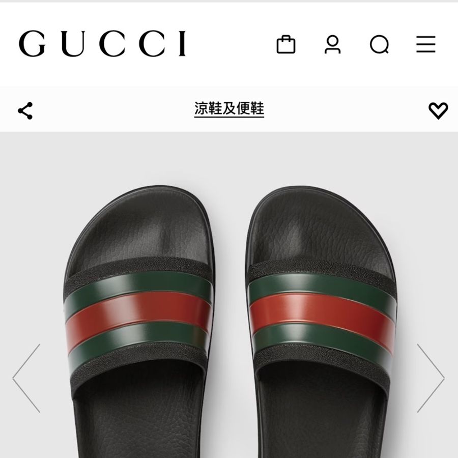 Gucci 男士織帶皮革涼鞋-18
