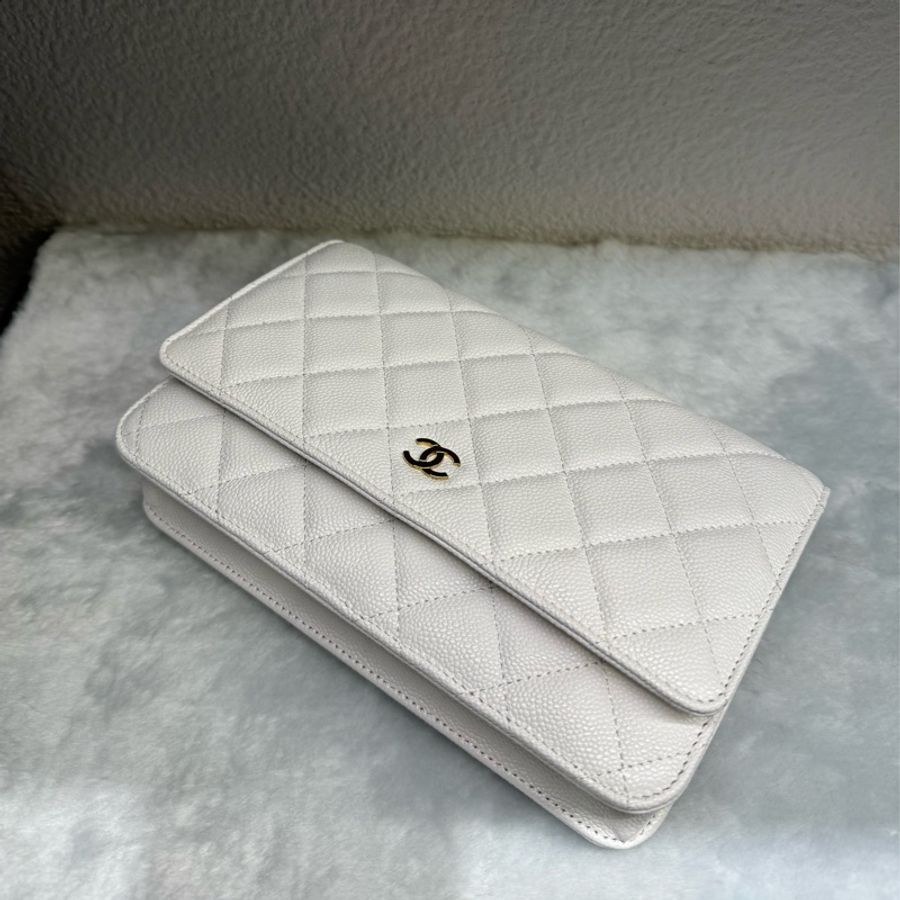 (全新）Chanel 荔皮白色woc-0