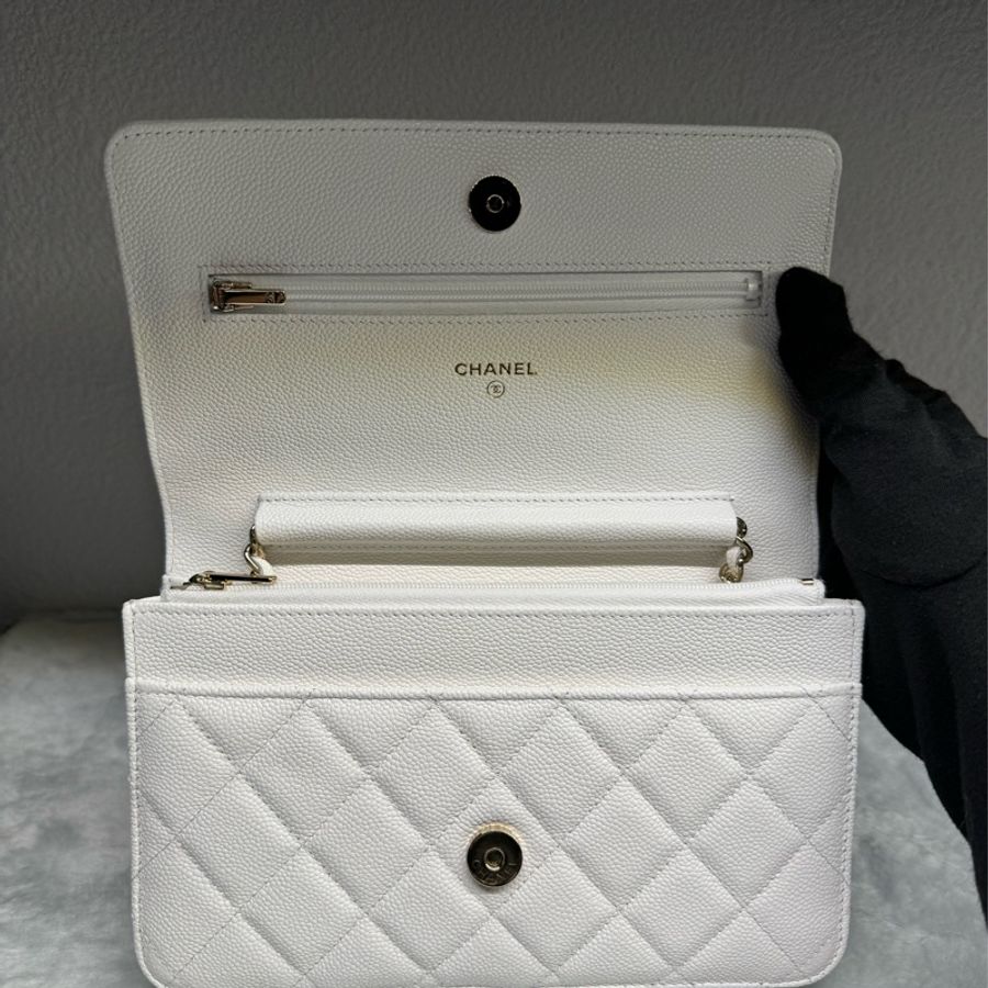 (全新）Chanel 荔皮白色woc-4