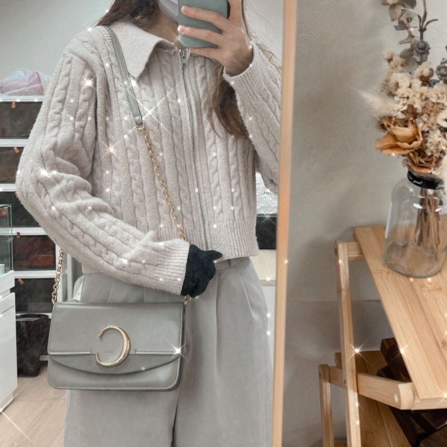 Chloe C clutch with chain 灰色 C釦鏈條包/ 斜挎單肩包-0