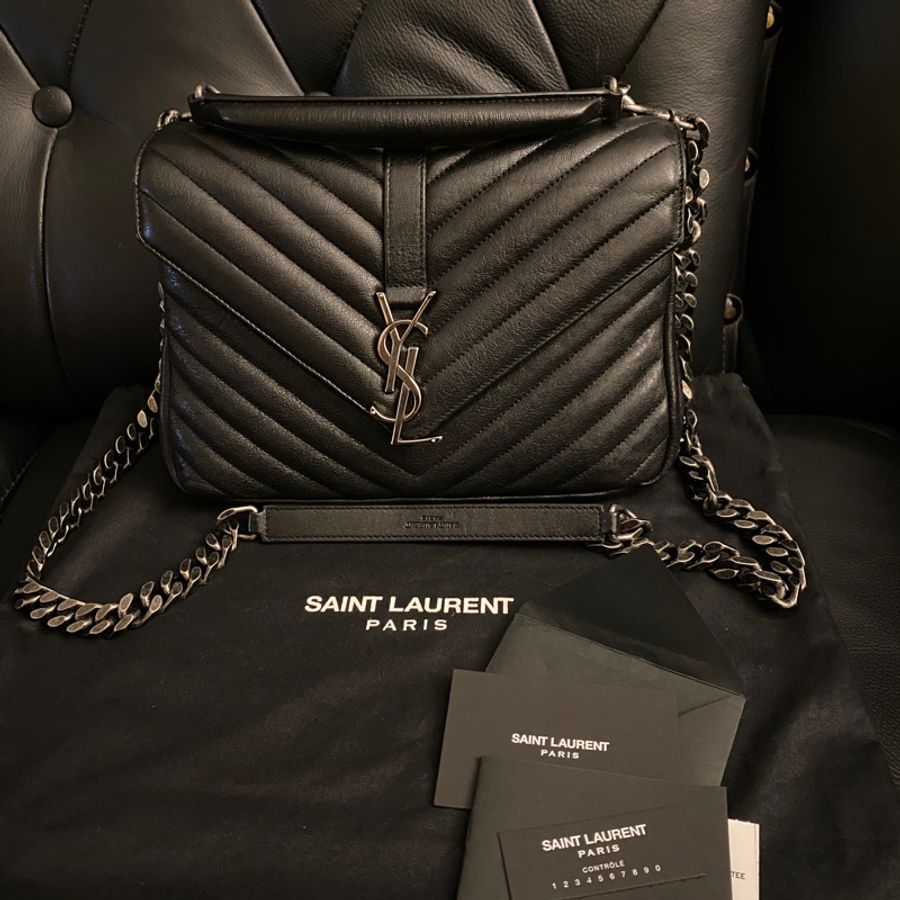 YSL college 黑色 中型學院包-5