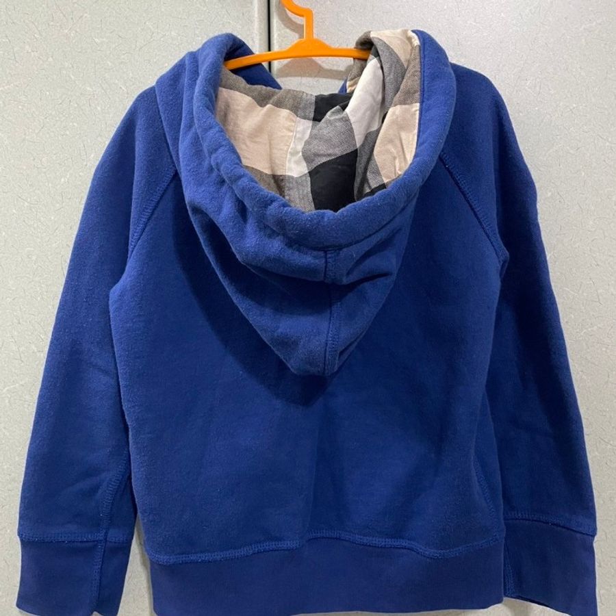 BURBERRY經典大戰馬童裝連帽外套(藍)-1