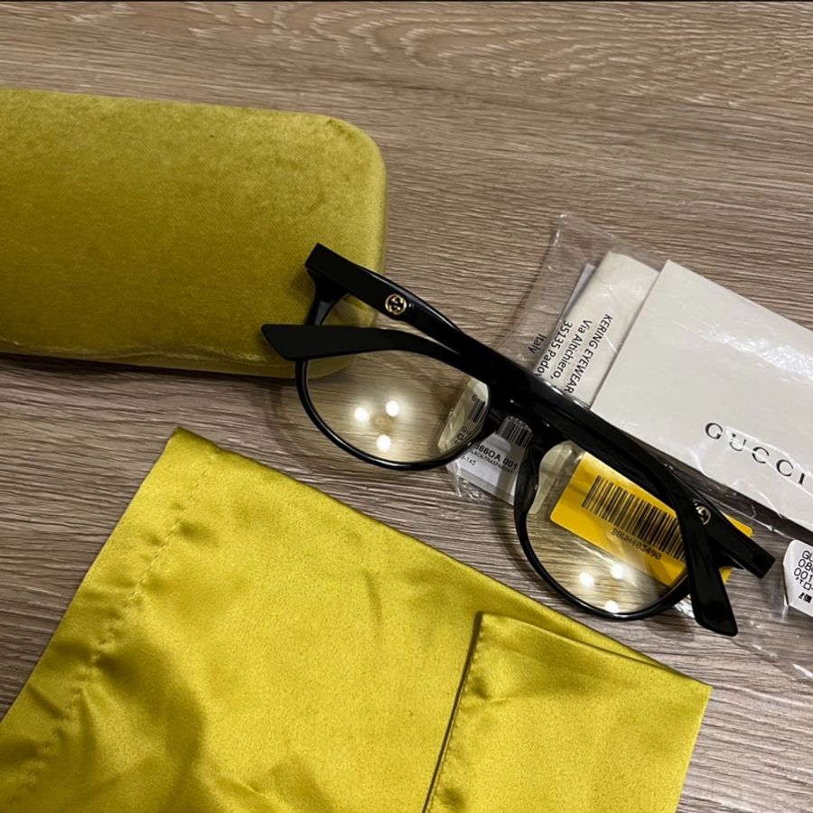 瑞奇二收精品 Gucci 黃面 墨鏡美品 太陽眼鏡-3