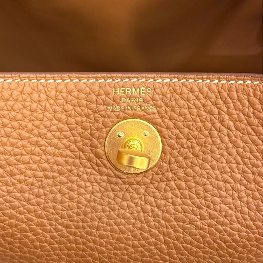 HERMES 金棕金釦MINI LINDY-11