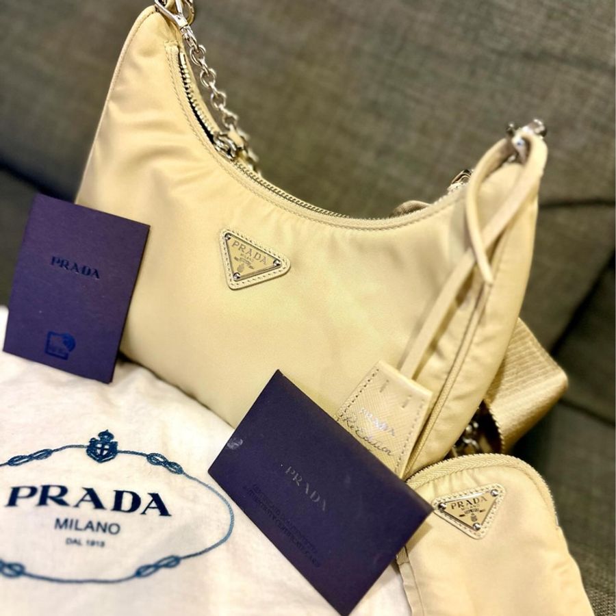 prada hobo三合一沙色-0