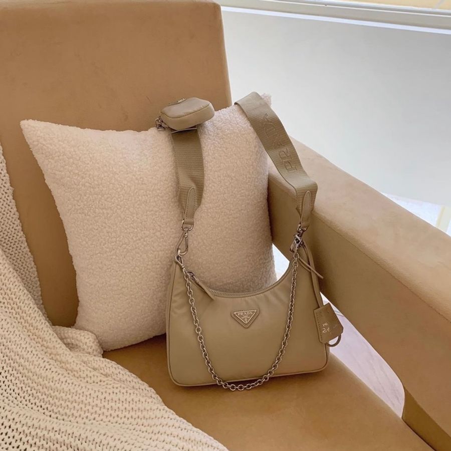 prada hobo三合一沙色-8