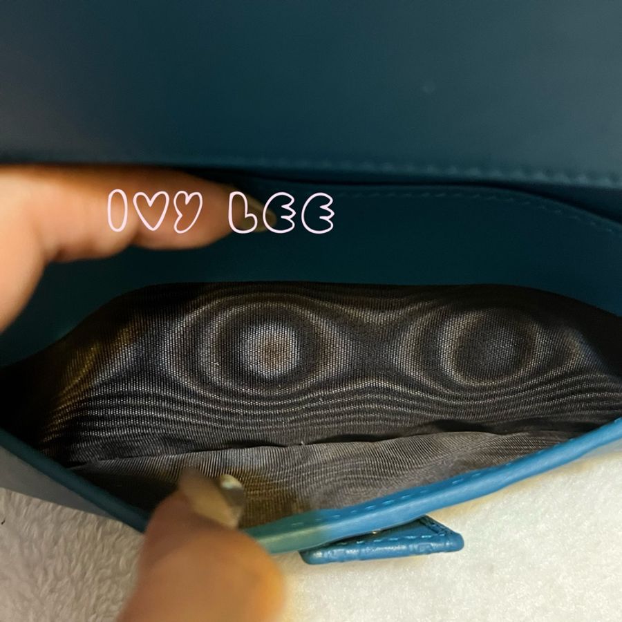 GUCCI   Guccissima 449393 經典雙G壓紋牛皮扣式長夾 藍綠色系 二手精品-8