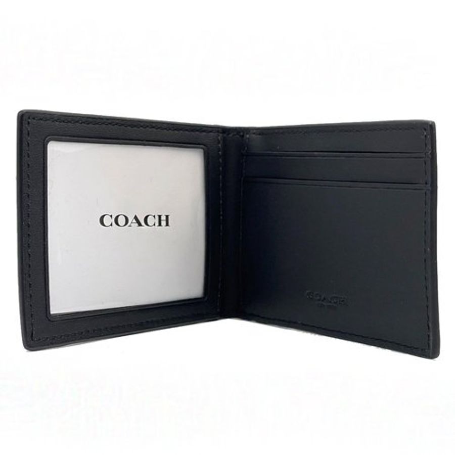 【COACH】C LOGO男款4卡夾名片夾(深咖/黑)-4