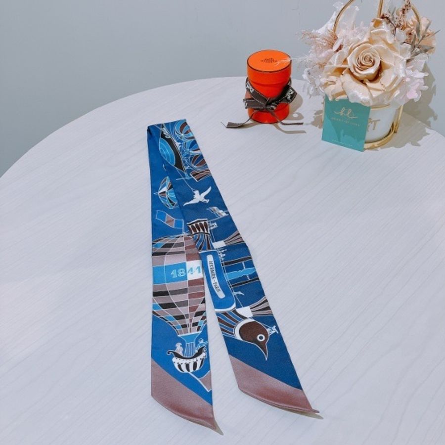 Hermes愛馬仕Twilly絲巾Balloon Navy-1