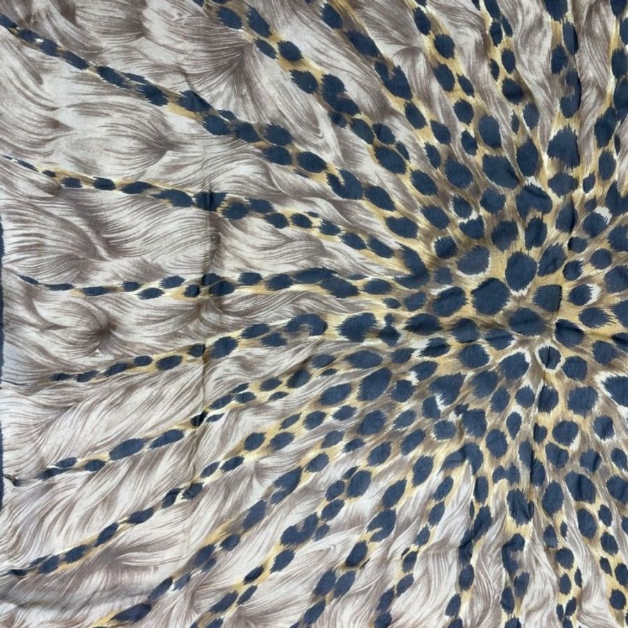 ㊣✨ FENDI ✨芬迪 豹紋 透膚 絲綢 披肩 絲巾 /二手精品/配件🌳二手樹屋🌳-10