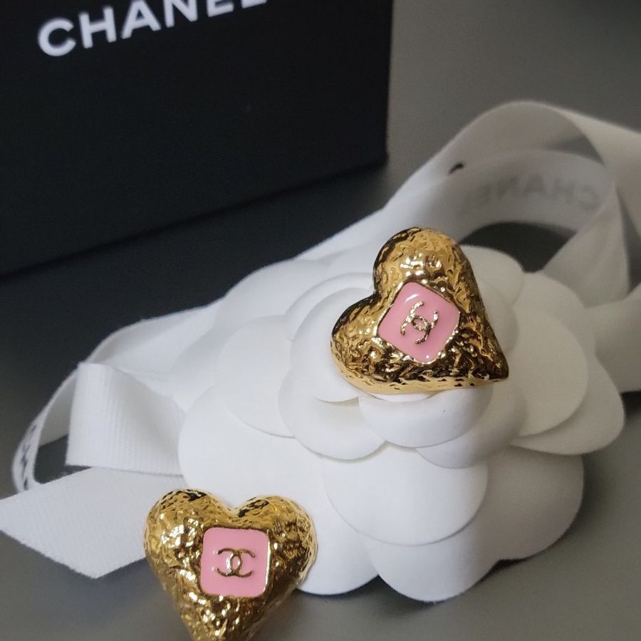 Chanel 香奈兒 23K 愛心耳環(全新/針)-1