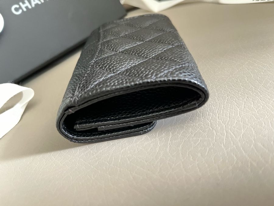 Chanel AP0214 黑荔枝皮金釦零錢包-5