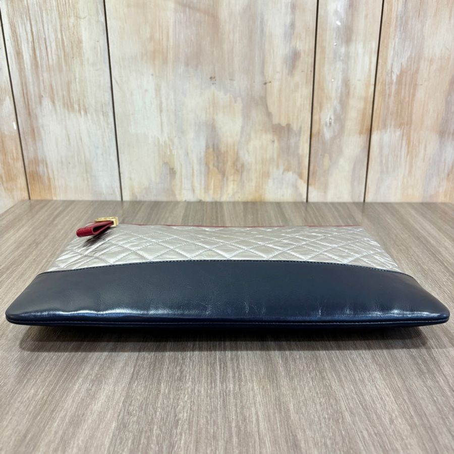 稀有Chanel A84288銀復古牛皮流浪系列手拿包-3
