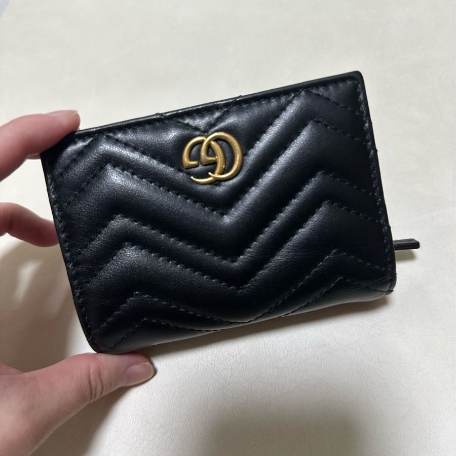 GUCCI古馳 GG MARMONT系列錢包 黑色-0