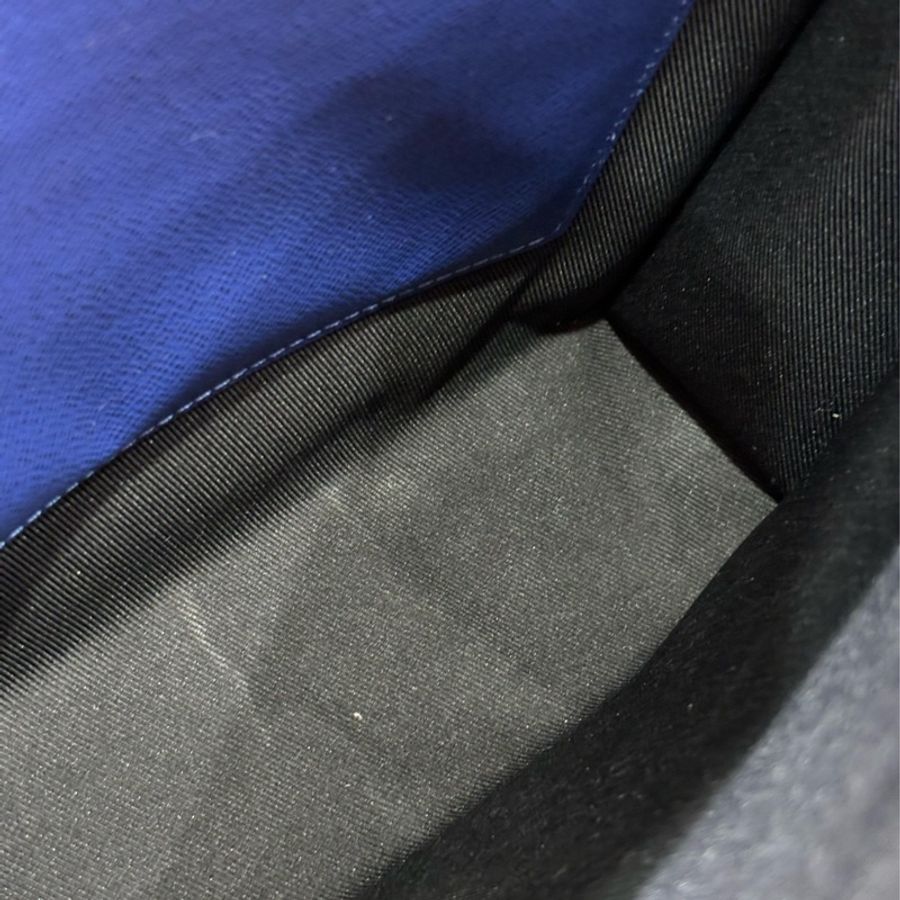 LV M30423 藍 老花 銀釦 牛皮 手拿包-31