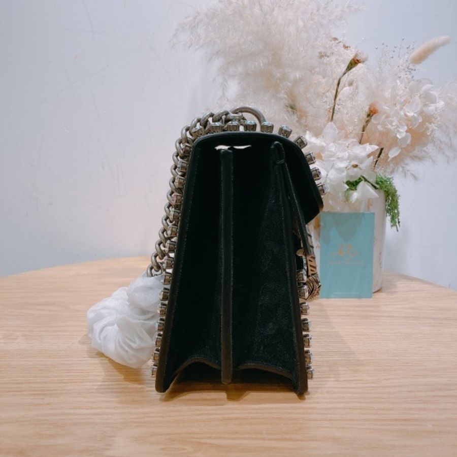Gucci 古馳經典GG圖案滿邊水鑽特別款GG Supreme Monogram Crystal Dionysus Small Shoulder Bag-2