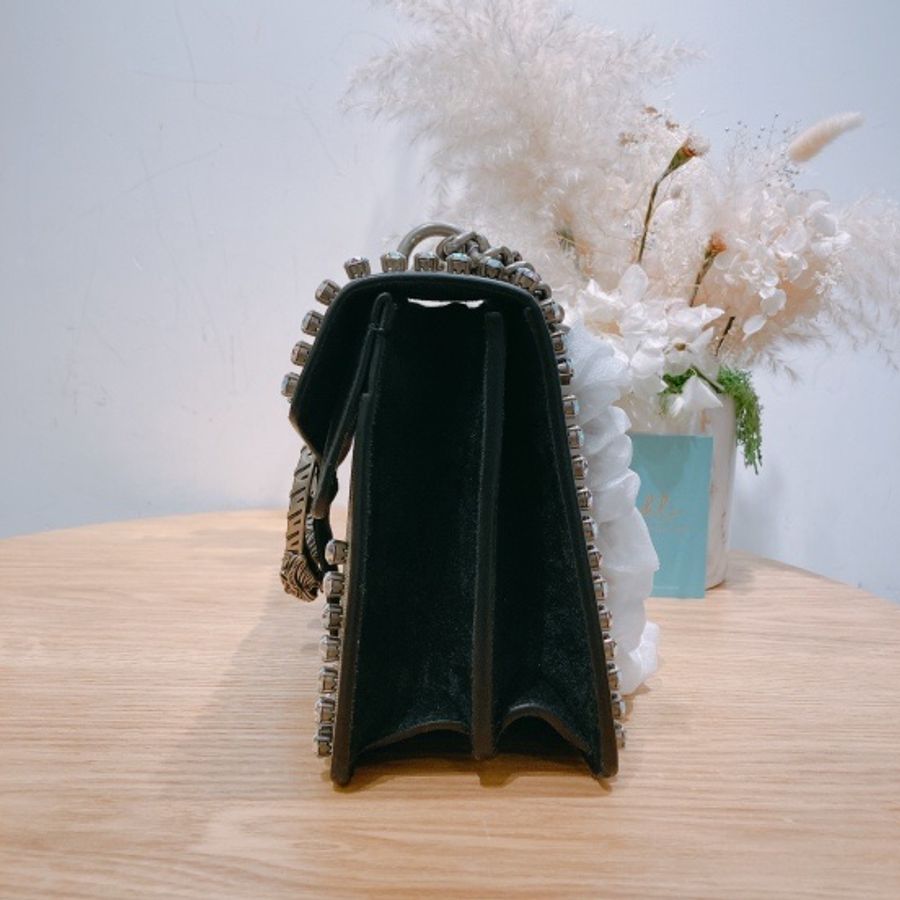 Gucci 古馳經典GG圖案滿邊水鑽特別款GG Supreme Monogram Crystal Dionysus Small Shoulder Bag-3