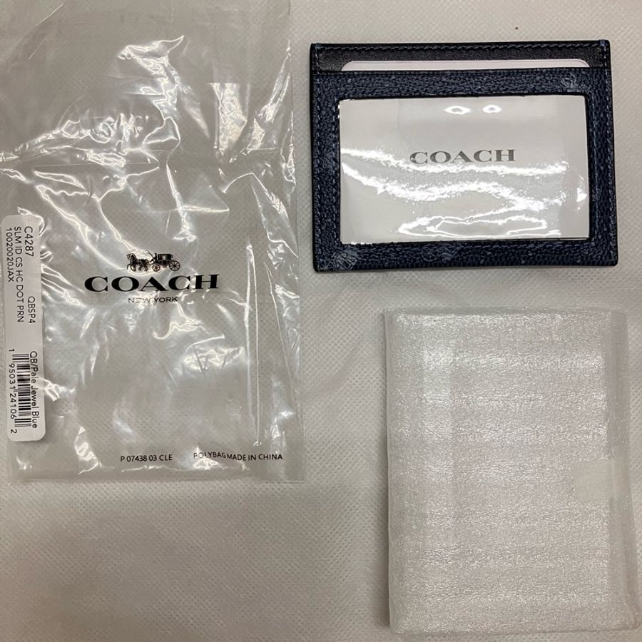 全新美國官網購入COACH藍馬車老花卡片套-3