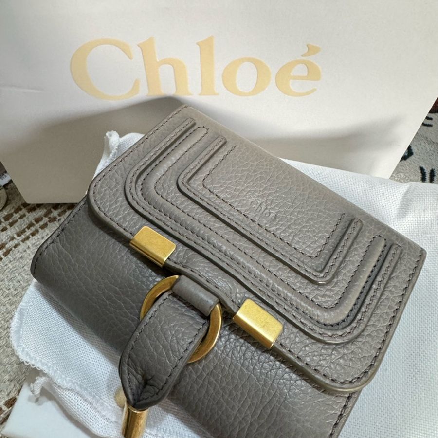Chloe 大象灰 皮夾 短夾-0