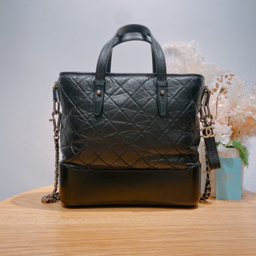 Chanel 香奈兒菱格牛皮皮革金扣/銀扣手挽側背兩用袋黑色 Gabrielle Shopping Tote Large-0