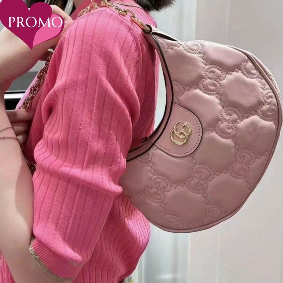 Gucci 739736 GG Matelasse 絎縫迷你包 粉色/附鏈帶及肩背帶《佳節折扣》-0