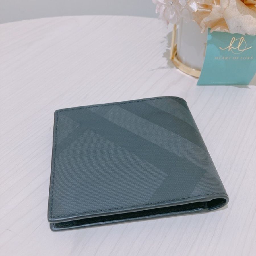 Burberry 博柏利格紋對折黑色錢包 Plaid Leather Wallet-2