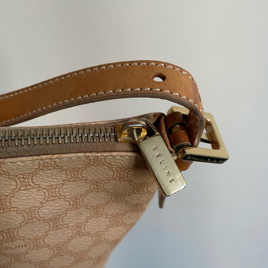 [Celine vintage] Celine Macadam Baguette Shoulder Bag 奶茶色老花飯盒包-2