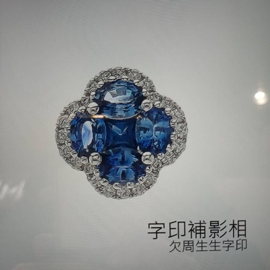 周生生 promessa 藍寶四葉草鑽墜 vancleef arpel vcf 經典款四葉草造型(不含手鍊)-6