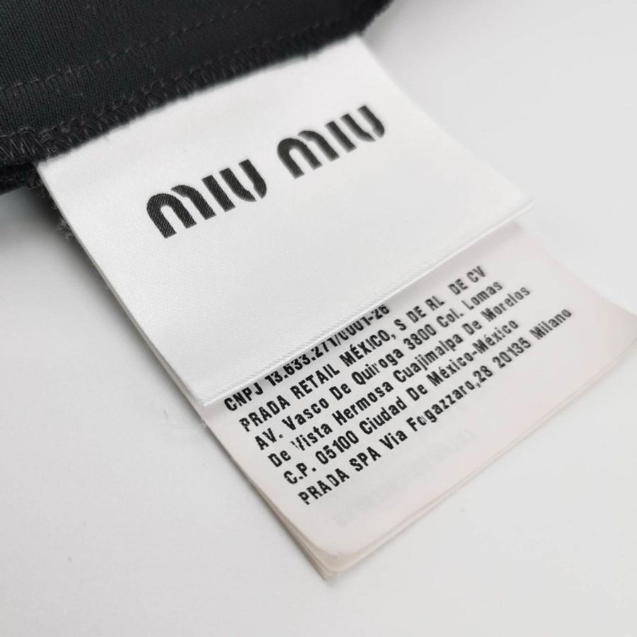 Miu Miu 純色褶皺V領連衣裙36碼-4