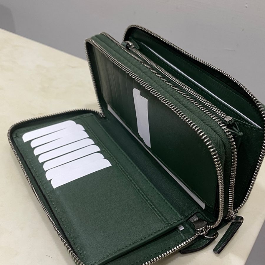 GUCCI牛皮壓紋雙層雙拉鍊皮夾-2