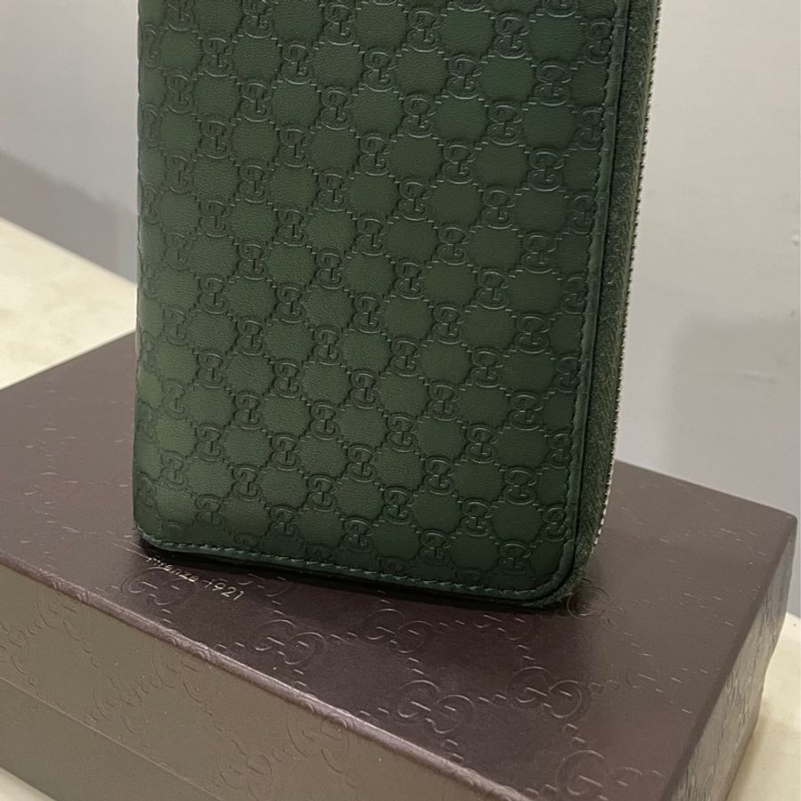 GUCCI牛皮壓紋雙層雙拉鍊皮夾-6