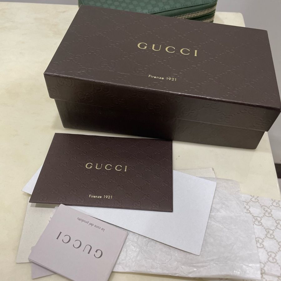 GUCCI牛皮壓紋雙層雙拉鍊皮夾-13