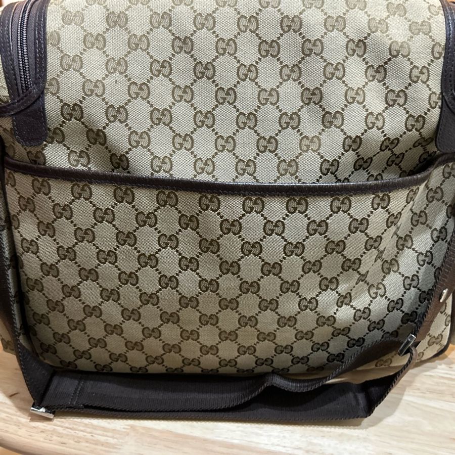GUCCI經典提花布媽媽包 旅行包-3