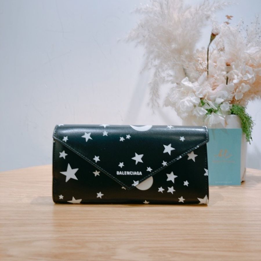 BALENCIAGA 巴黎世家星形圖案長銀包 STAR PATTERN LEATHER LONG WALLET-0