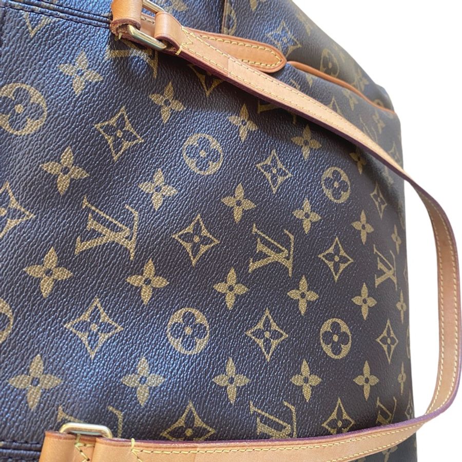 LV托特包。Louis Vuitton M56689原花Totally 雙口袋/拉鍊/肩背包/電腦包-5