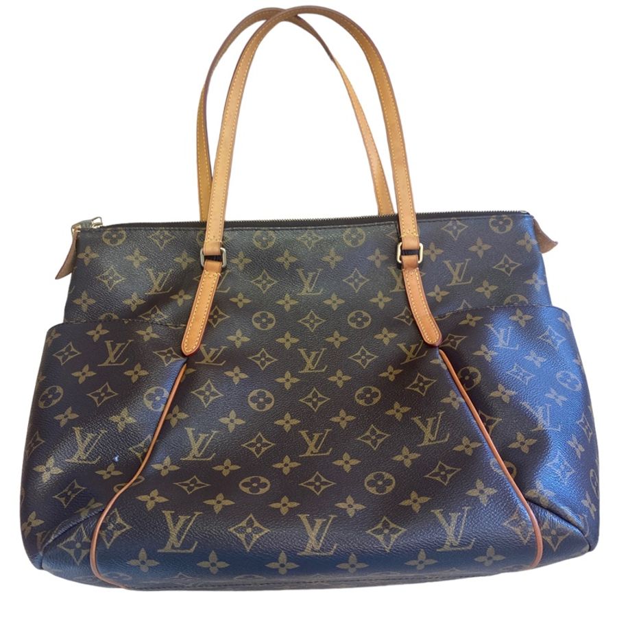 LV托特包。Louis Vuitton M56689原花Totally 雙口袋/拉鍊/肩背包/電腦包-10
