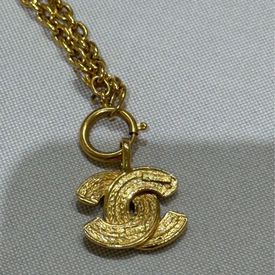 Chanel 小鳥系列項鍊 vintage 格菱紋-3