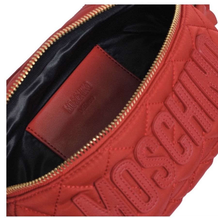 Moschino 帆布拼接牛皮革腰包-1