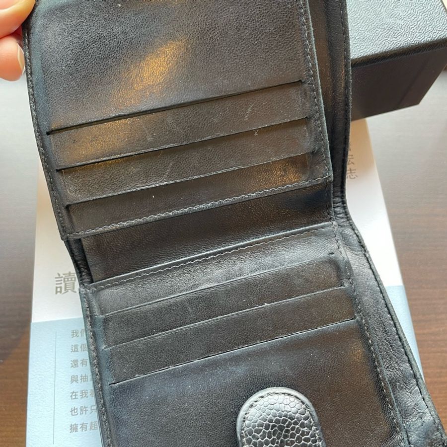 Chanel中古魚子醬皮夾 Chanel W Hook Caviar Wallet-2