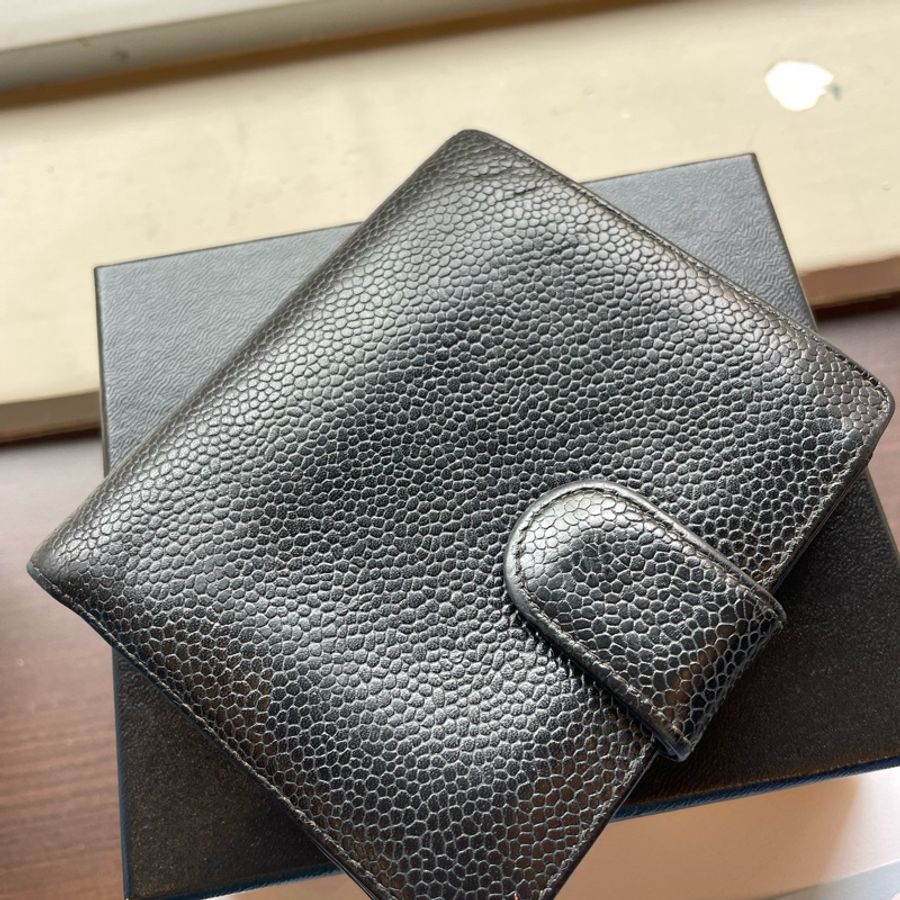 Chanel中古魚子醬皮夾 Chanel W Hook Caviar Wallet-5
