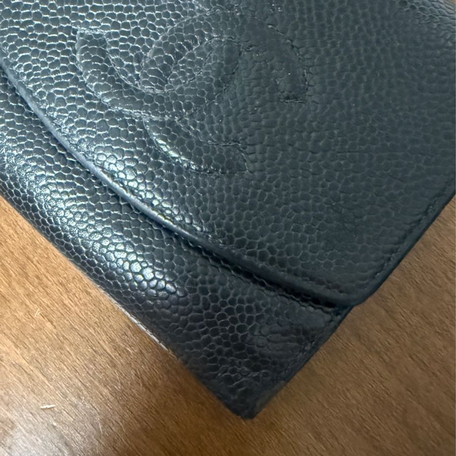 Chanel中古魚子醬皮夾 Chanel W Hook Caviar Wallet-15