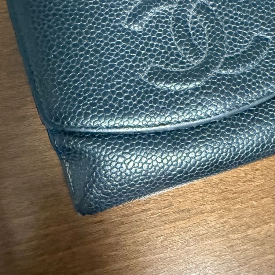 Chanel中古魚子醬皮夾 Chanel W Hook Caviar Wallet-17